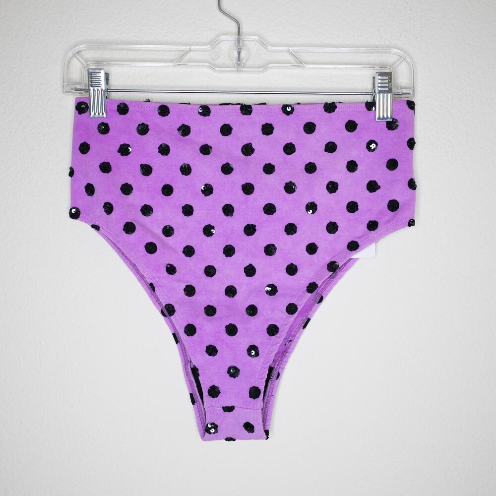 Discount Universe Purple Sequin Polka Dot Bikini Bottom Festival SZ XL NWT